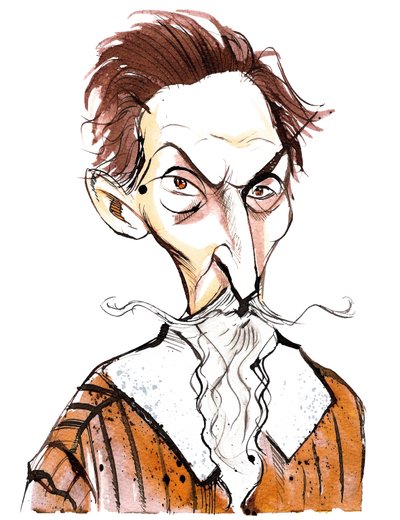 Claudio Monteverdi, Italian composer, gambist, singer and Roman Catholic priest; caricature by Neale Osborne